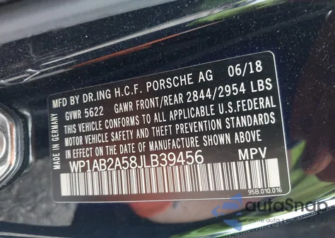 2018 Porsche Macan S z USA, uszkodzony, nr VIN WP1AB2A58JLB39456